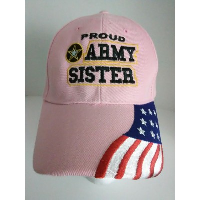 PROUD ARMY SISTER HAT PINK US FLAG MILITARY FAMILY VETERANS Support Troops   eb-22154259